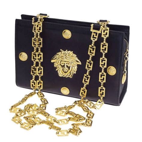 versace collection chain and medalion leather tote|Versace bags for sale.